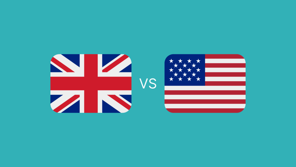 British English vs American English Teal Banner