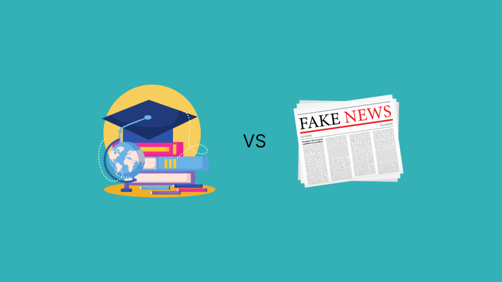 School vs Fake News Fight Blog Banner