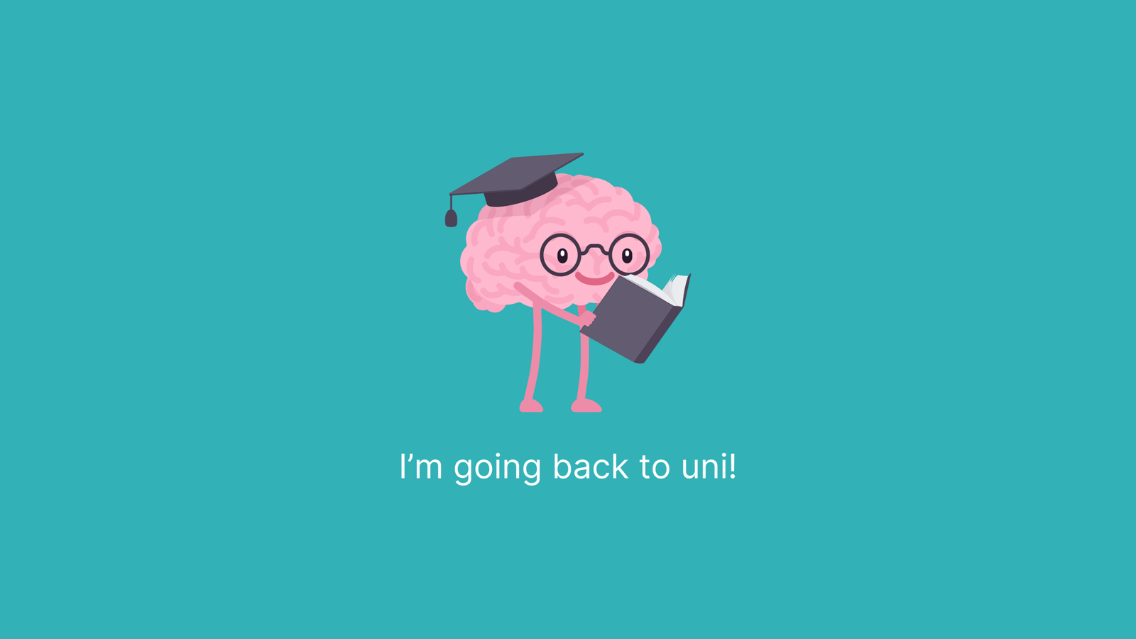 Blue blog post banner with brain wearing graduation cap. Text: 'I'm going back to uni!'