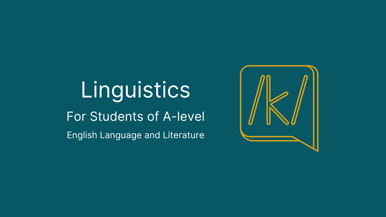 Linguistics for Lang-Lit Students Course